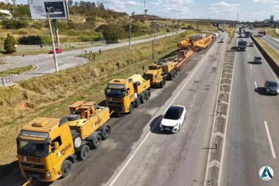 Megacarga de 800 toneladas cruza o Vale do Paraíba nesta segunda (9)