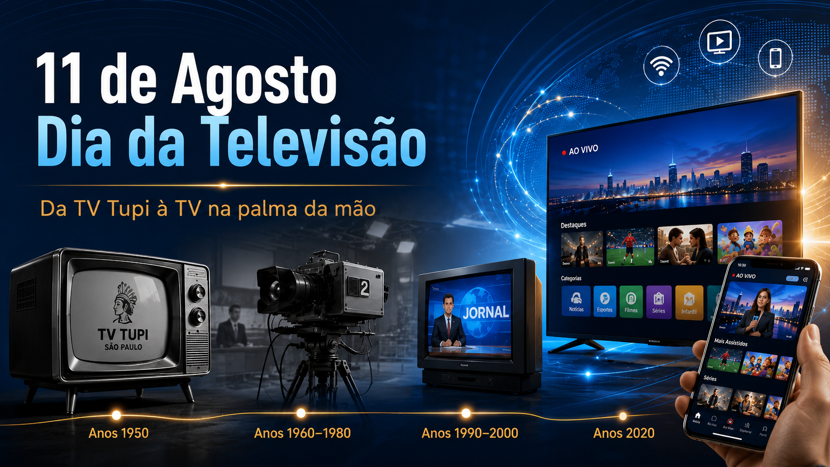 Dia da Televisão: da TV Tupi à TV na palma da mão