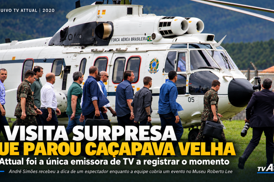 Visita surpresa de Jair Bolsonaro a Caçapava Velha registrada pela TV Attual em 2020
