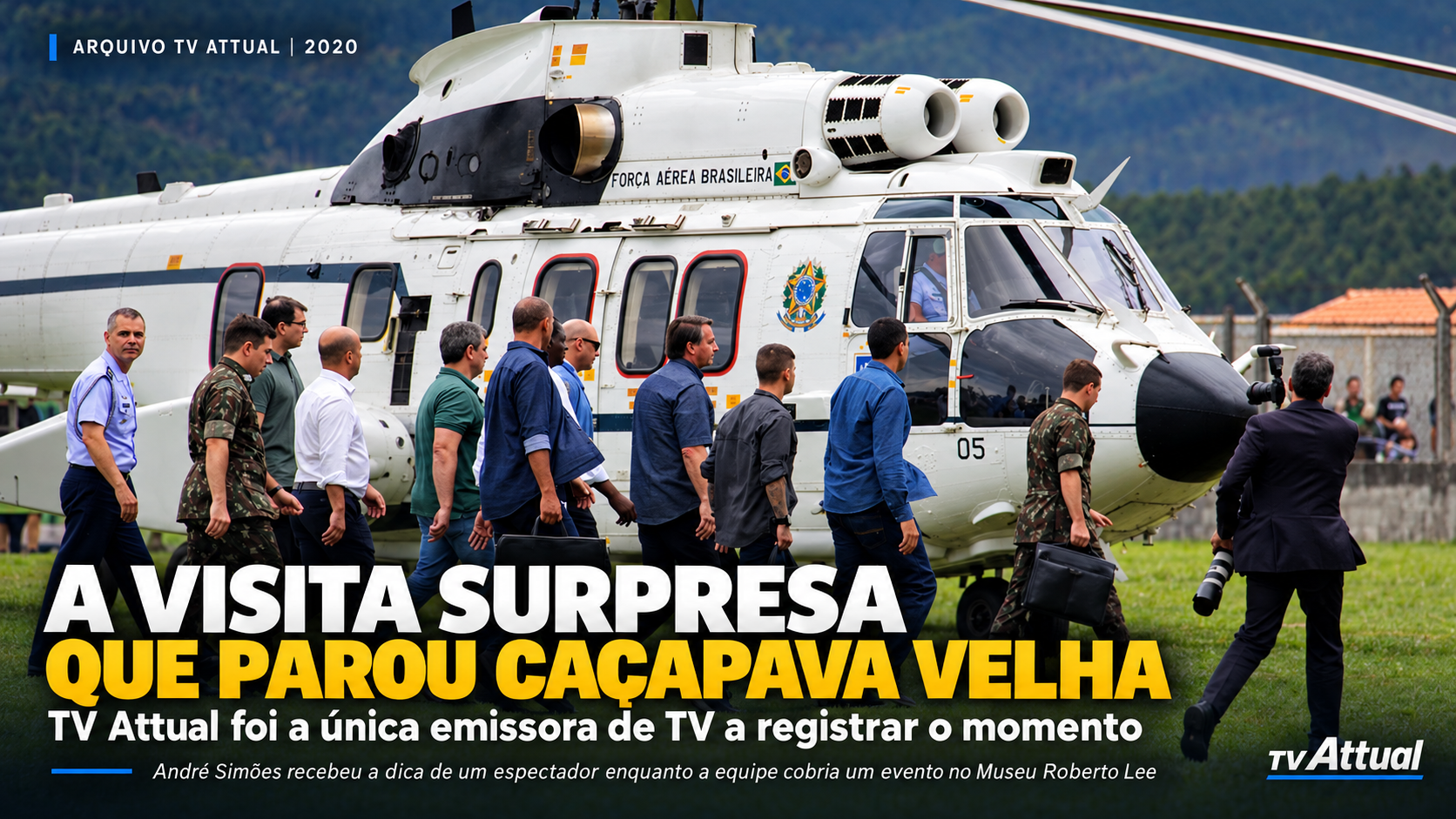 Visita surpresa de Jair Bolsonaro a Caçapava Velha registrada pela TV Attual em 2020
